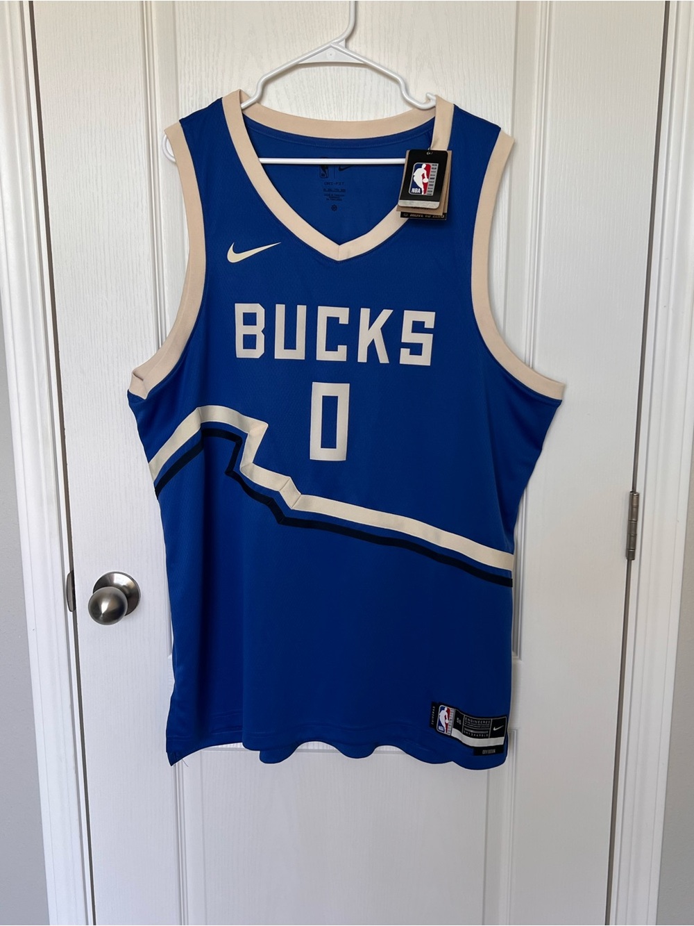 Nike Men’s Milwaukee Bucks Basketball Jersey City Eidition Lillard Blue Size XXL